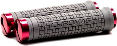 Chromag Squarewave XL Grips - Grey - Red - 150mm, Grey - Red