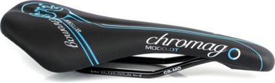 Chromag Mood DT Saddle - Black - Cyan Blue - 135mm Wide, Black - Cyan Blue