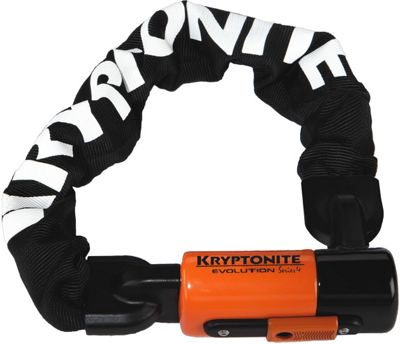 Kryptonite Evolution Series 4 1055 Chain D Lock - Black - Orange - Sold Secure Bronze Rated, Black - Orange