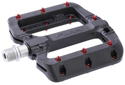 Funn Black Magic Pedals - Black - Red Pins, Black - Red Pins