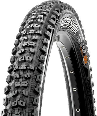 Maxxis Aggressor MTB Tyre (EXO - TR) - Black - Folding Bead, Black