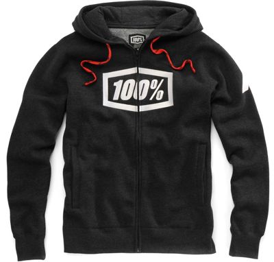 Sweat à capuche 100% Syndicate Zip  - Noir Heather - Blanc - XL, Noir Heather - Blanc
