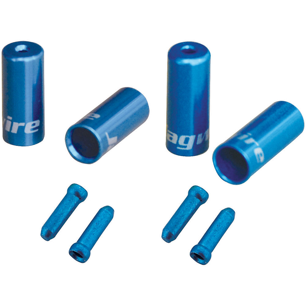 Jagwire Ferrules and Tidys Kit (Braided Casing) - Blue, Blue