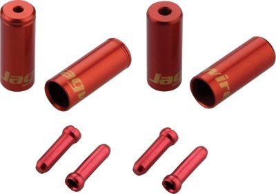 Jagwire Ferrules and Tidys Kit (Braided Casing) - Red, Red