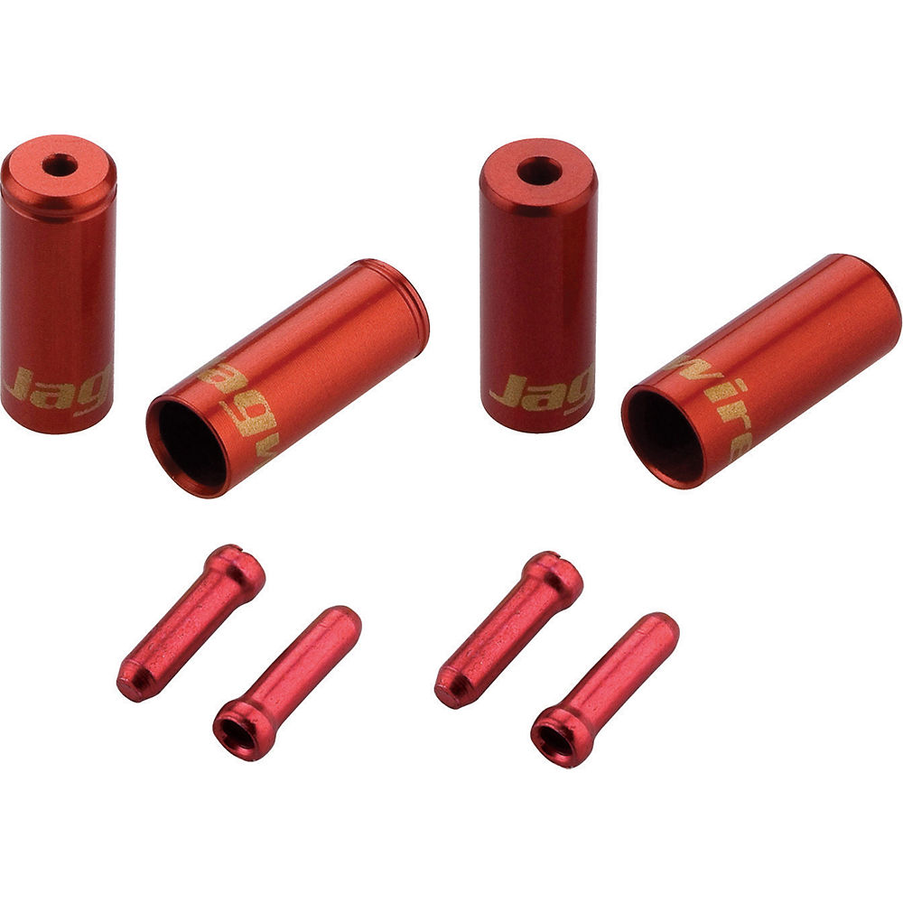 Jagwire Ferrules and Tidys Kit (Braided Casing) - Red, Red