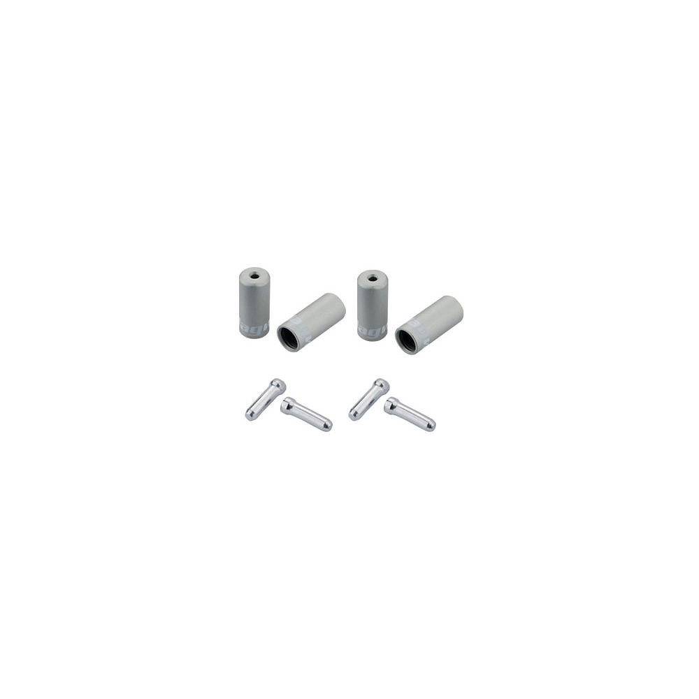 Jagwire Ferrules and Tidys Kit (Braided Casing) - Silver, Silver