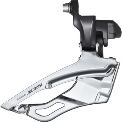 Shimano 105 5703 3x10 Speed Front Derailleur - Black - Braze On}, Black