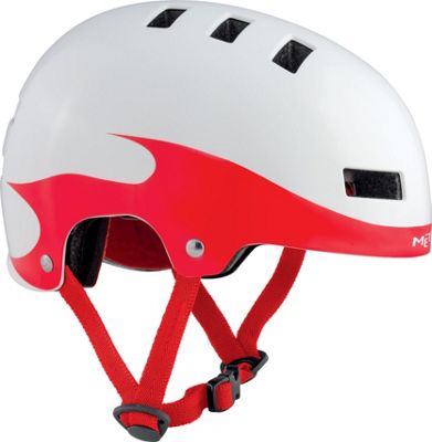 MET YoYo Helmet 2017 - White - Red Flame - M}, White - Red Flame