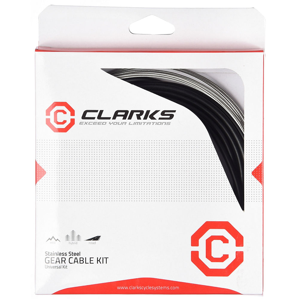 Clarks Road Stainless Steel Gear Cable Kit - Black, Black