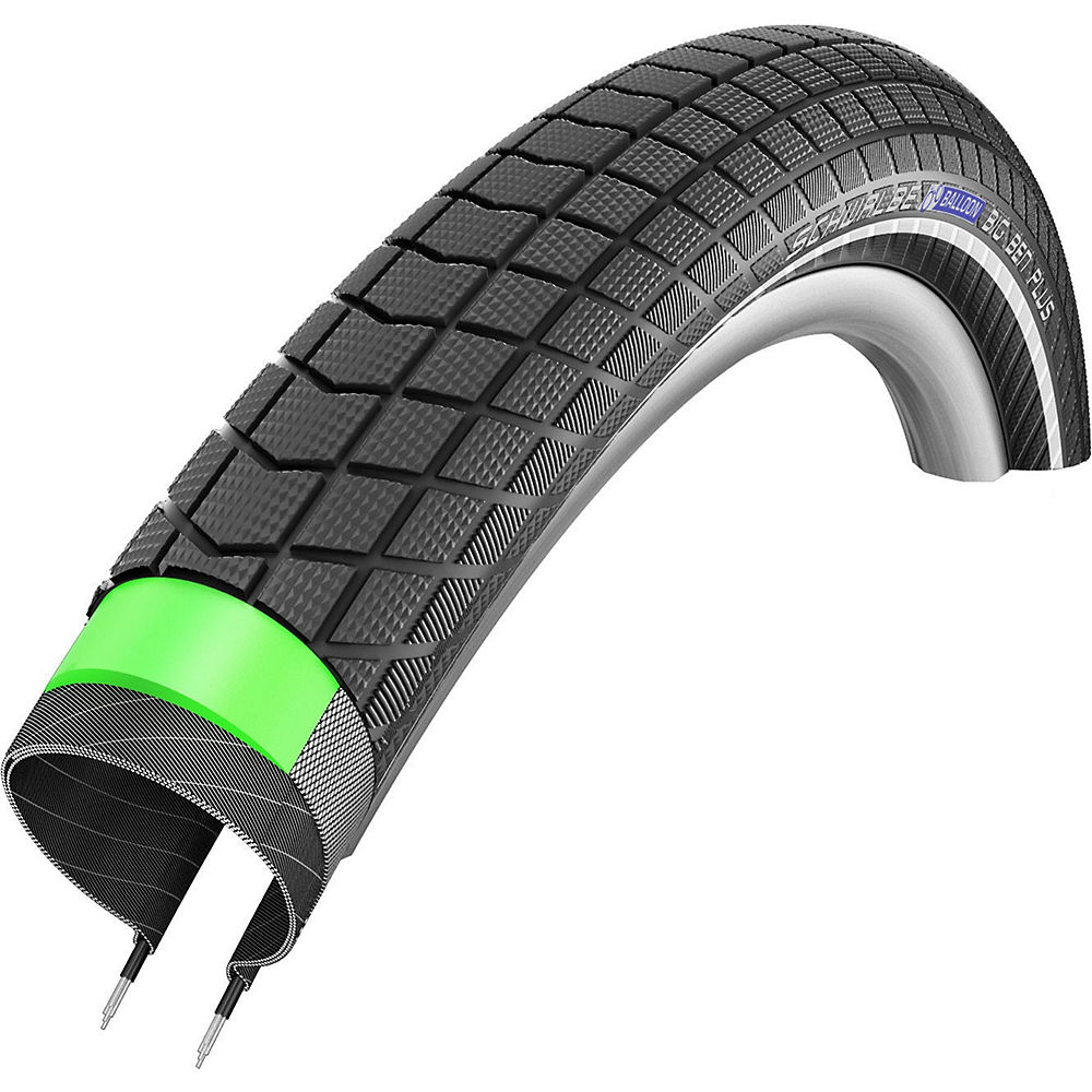 Image of Schwalbe Big Ben Plus GreenGuard MTB Tyre - Black Reflex - Wire Bead, Black Reflex