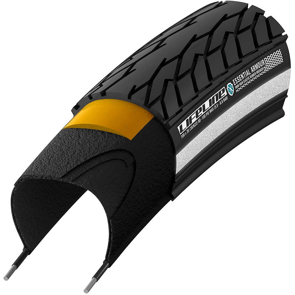 Image of LifeLine Essential Armour Commuter Road Tyre - Black - Folding Bead, Black