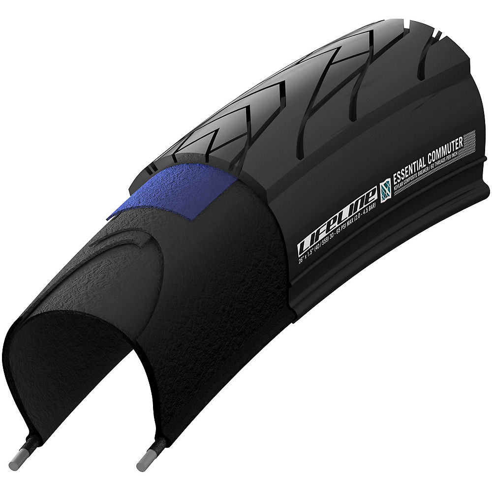 Pneu VTT LifeLine Essential Commuter - Noir - Folding Bead, Noir