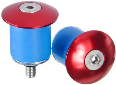 LifeLine Alloy Screw In Bar End Plugs - Red - Pair}, Red