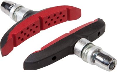 LifeLine Essential MTB Dual Stop V-Brake Pads - Red - Black - One Size - Pack Of 4, Red - Black