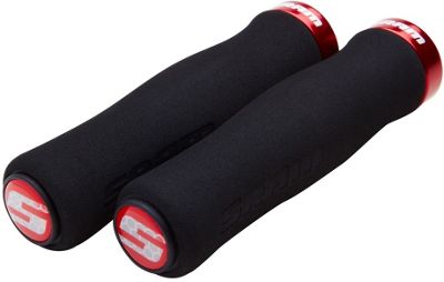 SRAM Contour Foam Locking Bike Grips - Black - Red - 129mm}, Black - Red