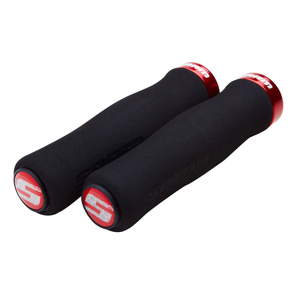 SRAM Contour Foam Locking Bike Grips - Black - Red - 129mm}, Black - Red
