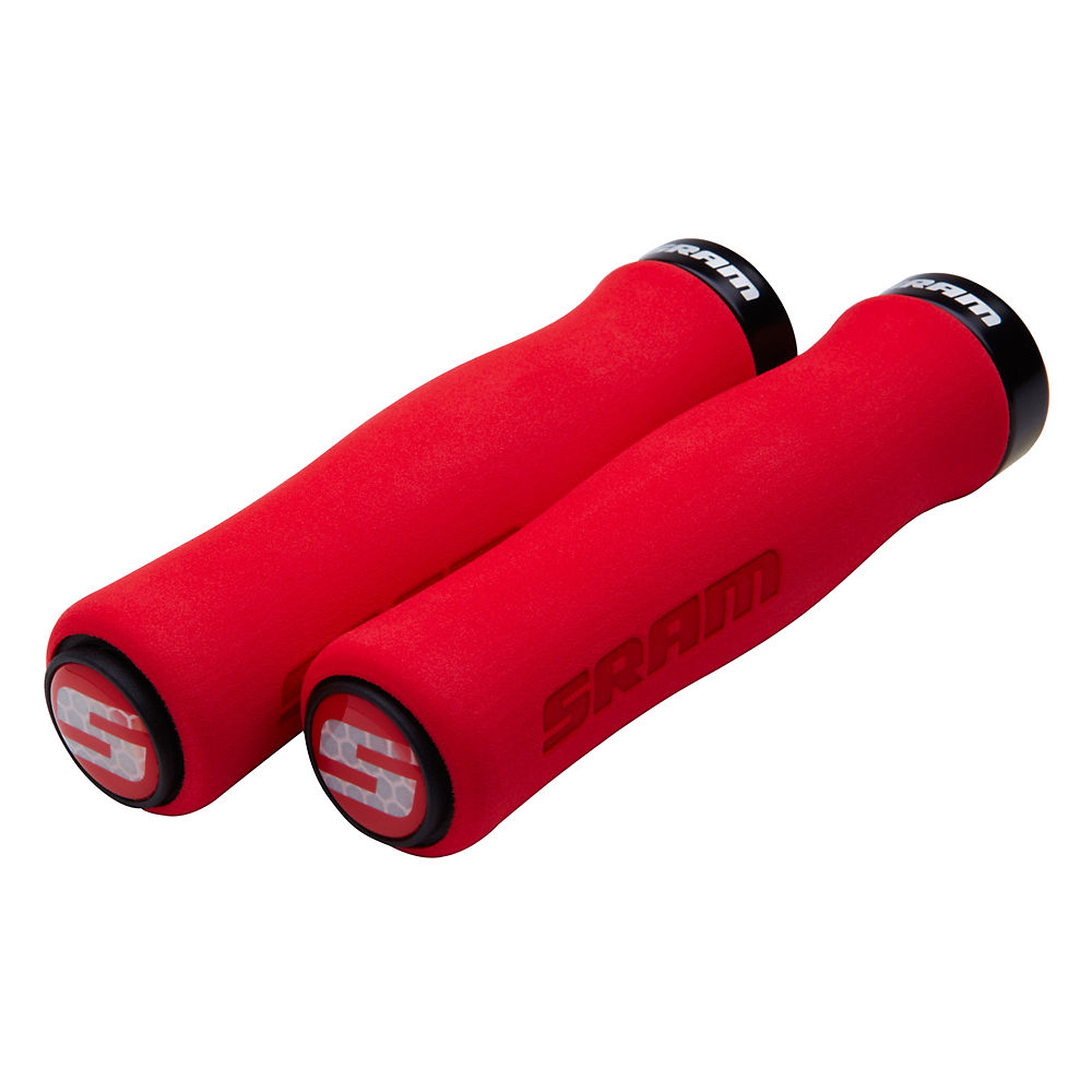 SRAM Contour Foam Locking Bike Grips - Red - Black - 129mm}, Red - Black