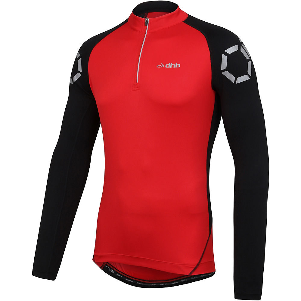 Maillot à manches longues dhb Flashlight - Rouge - XS