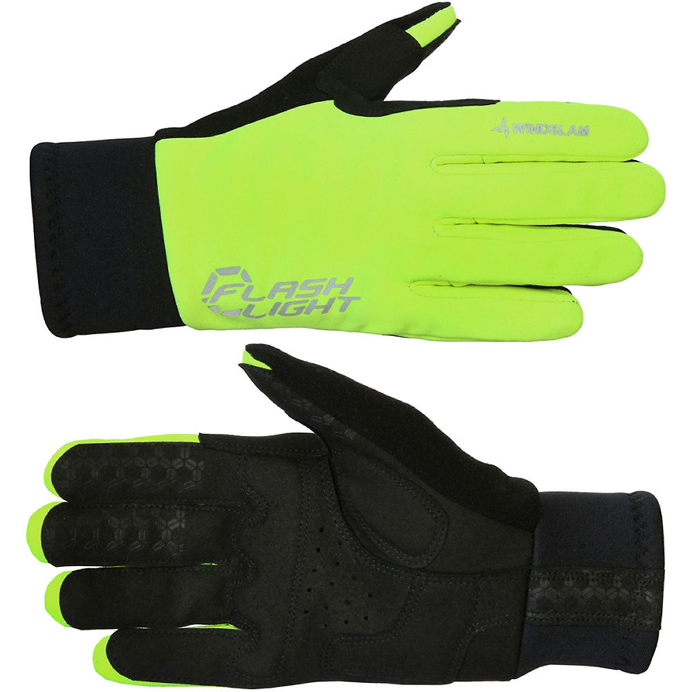 dhb Flashlight Windproof Cycling Gloves - Fluro - L}, Fluro