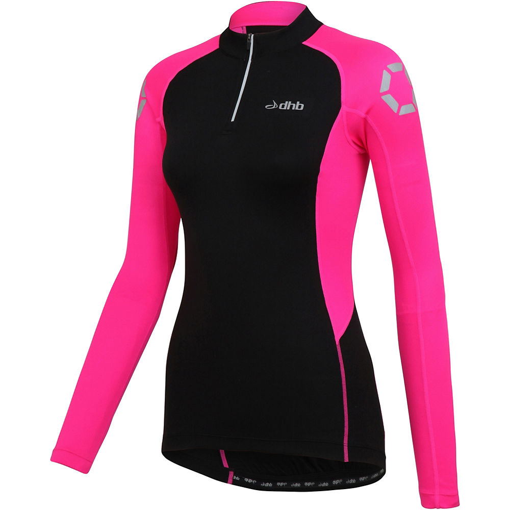 Maillot à manches longues dhb Flashlight Femme - Fluro - Rose - XL