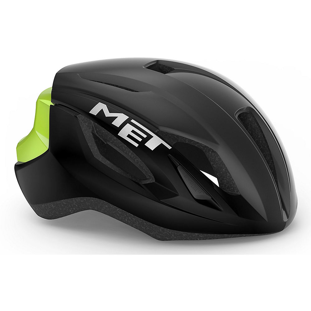 MET Strale Helmet - Black Fluro Yellow Reflective - M}, Black Fluro Yellow Reflective