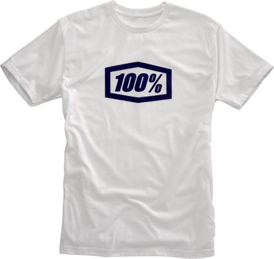 T-shirt 100% Essential - Blanc - Bleu - XL, Blanc - Bleu