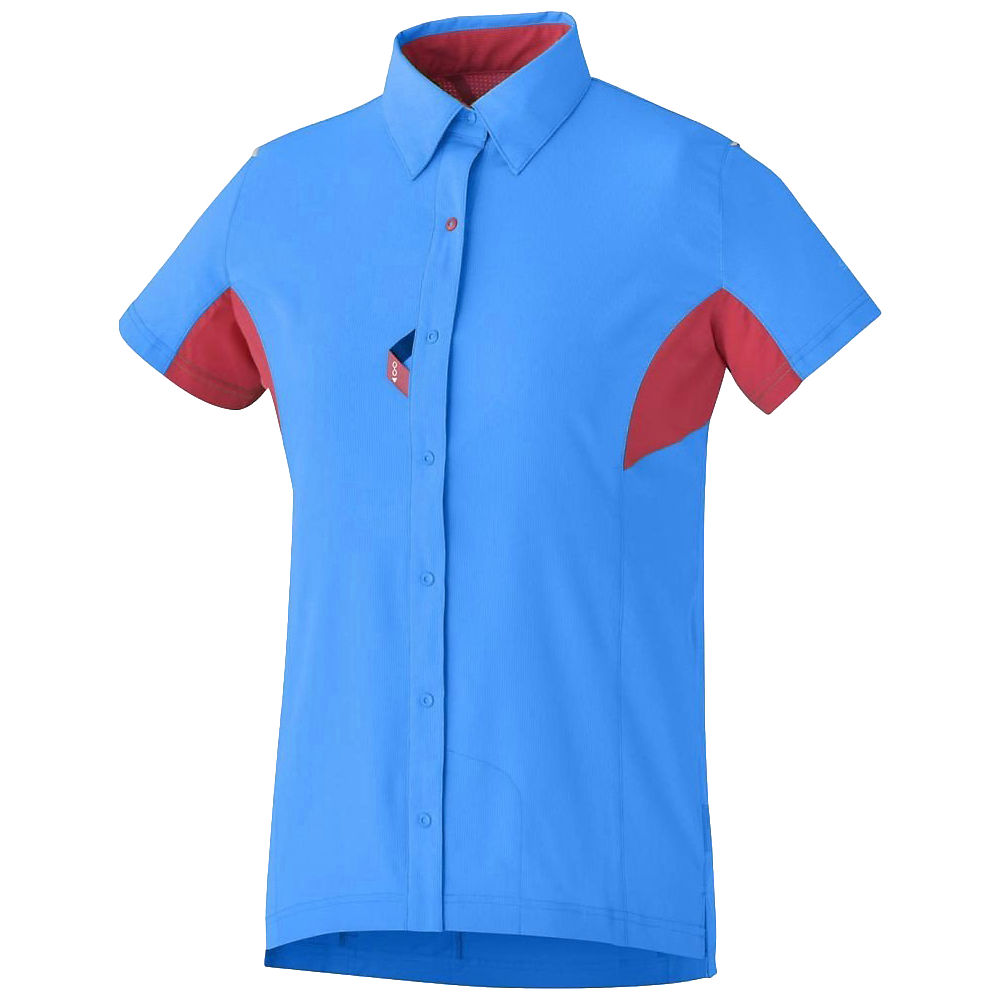 Maillot Shimano Button Up Femme - Bleu - Rouge - XL