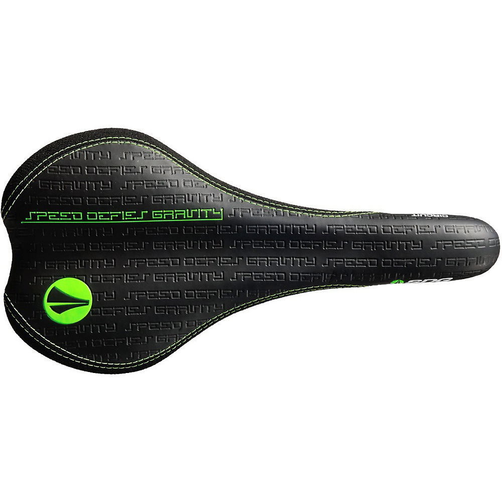 SDG Circuit MTN CrMo Mountain Bike Saddle - Black - Lime Green - 135mm Wide, Black - Lime Green