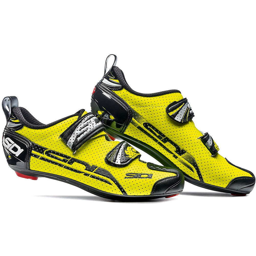 Chaussures de triathlon Sidi T-4 Air (carbone) 2018 - Jaune Fluo - Noir - EU 47