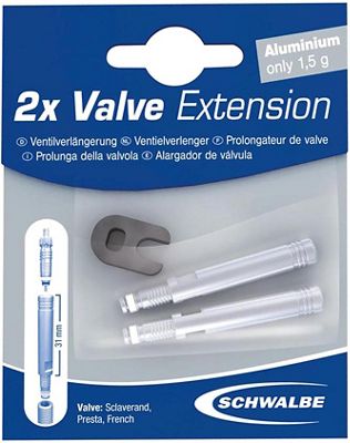 Prolongateurs de valve Schwalbe (paire) - Argent - 17mm