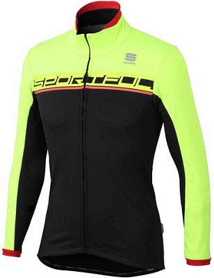 Giacca Sportful Giro Softshell  - Black-Red-Green Fluo, Black-Red-Green Fluo