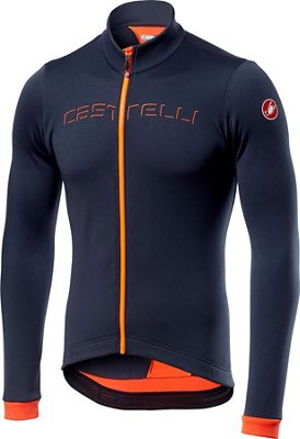 Maglia maniche lunghe Castelli Fondo - Dark Steel Blue-Orange, Dark Steel Blue-Orange
