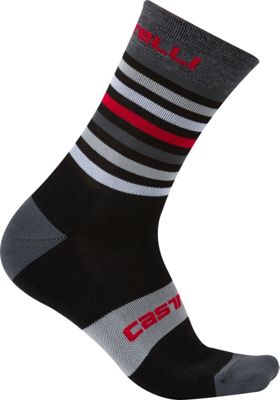 Calzini Castelli Gregge 15  - nero - rosso - S/M, nero - rosso
