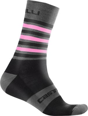 Calzini Castelli Gregge 15  - Black-Giro Pink - S/M, Black-Giro Pink