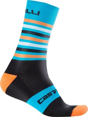 Calzini Castelli Gregge 15  - Black-Orange Fluo - S/M, Black-Orange Fluo