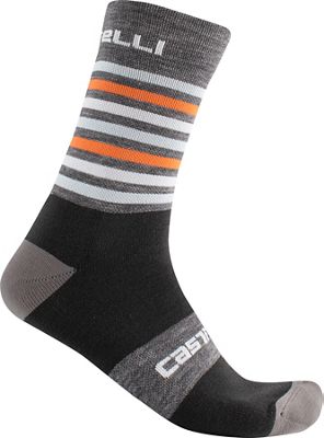 Calzini Castelli Gregge 15  - Dark Gray-Orange - S/M, Dark Gray-Orange
