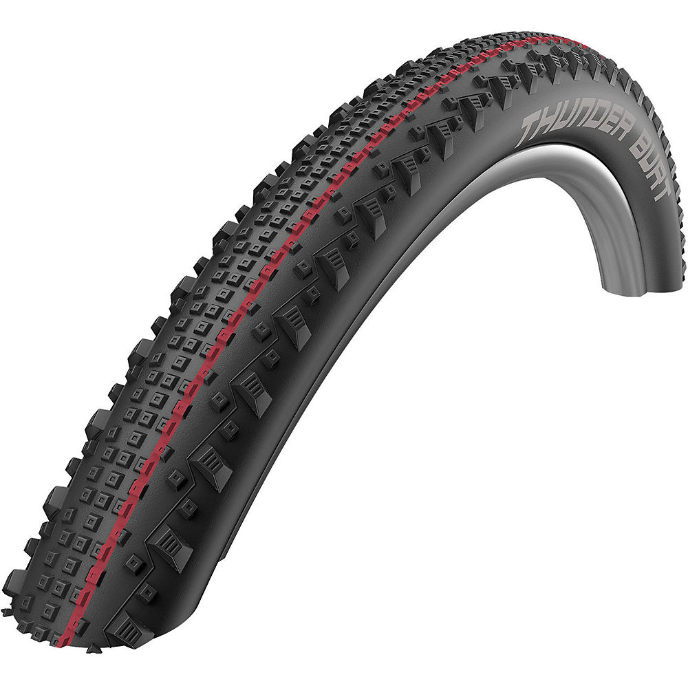 Schwalbe Thunder Burt Addix LiteSkin MTB Tyre - Black - Red - Folding Bead, Black - Red