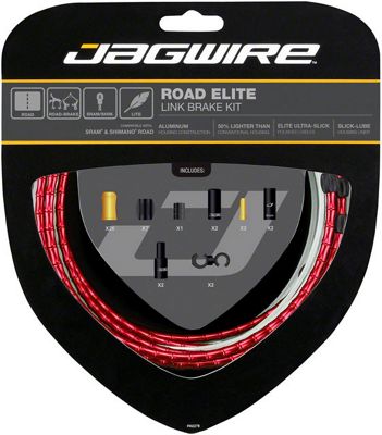 Jagwire Road Elite Link Brake Cable Kit - Red, Red