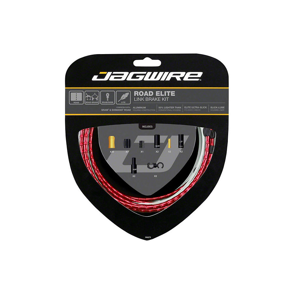 Jagwire Road Elite Link Brake Cable Kit - Red, Red