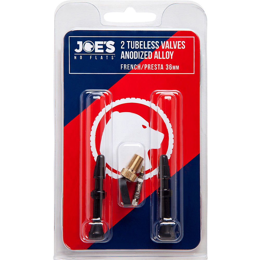 Kit de valve Joe's No Flats Tubeless Presta Alliage - Noir anodisé - 48mm, Noir anodisé
