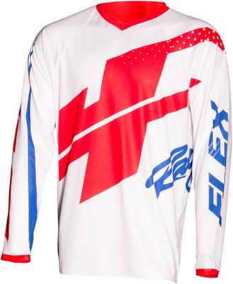 Maglia JT Racing Flex Hi-Lo  - bianco - rosso - blu - XXL, bianco - rosso - blu