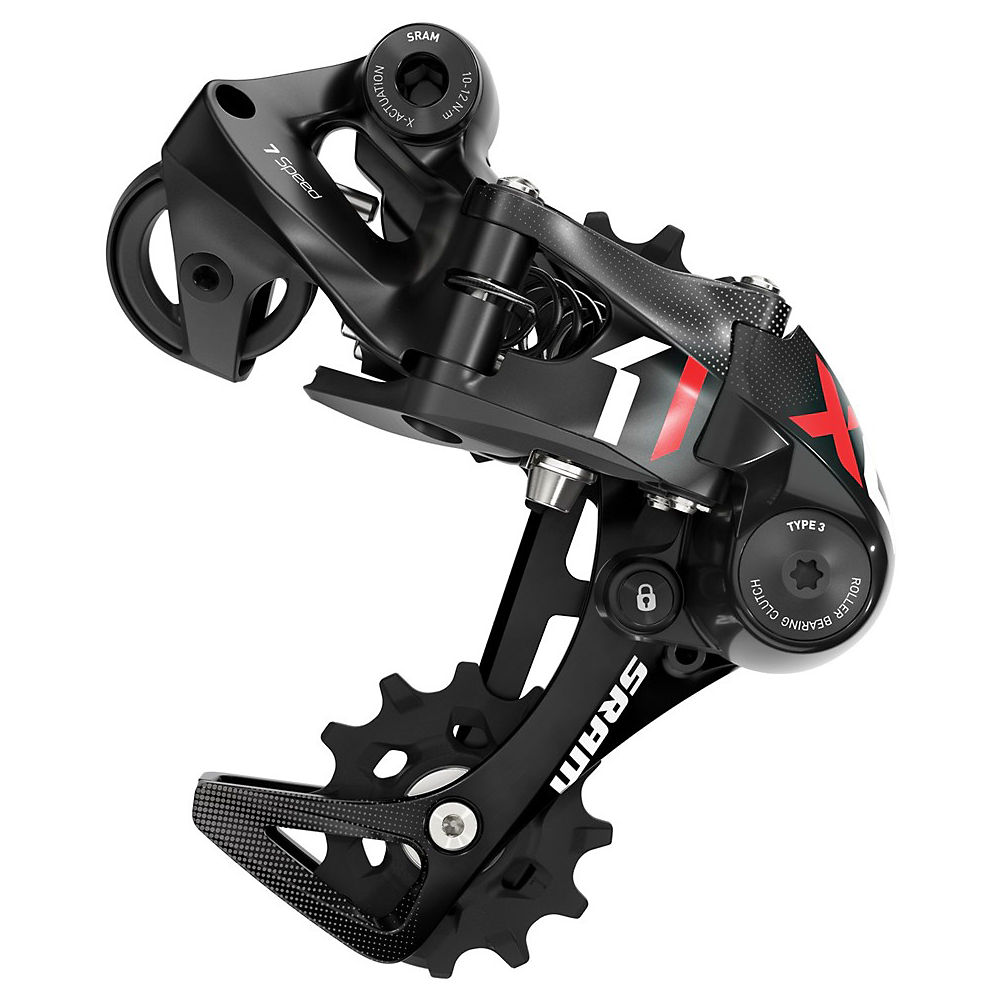 Dérailleur VTT SRAM X01 DH 7 vitesses - Noir - Rouge - Medium Cage
