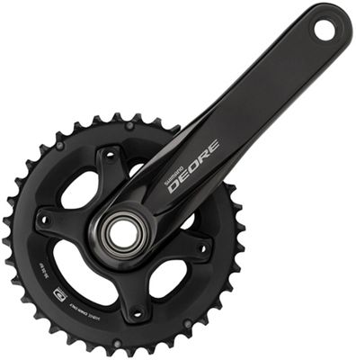 Shimano Deore M6000 10sp MTB Double Chainset - Black - 36.26t}, Black