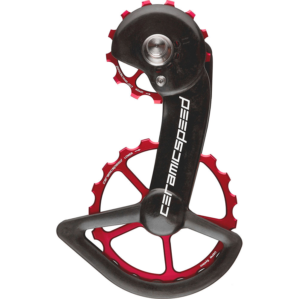 Dérailleur arrière route CeramicSpeed OSPW System - Shimano 9100 (recouvert) - Rouge - 9100 + 8000 Series, Rouge