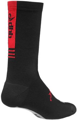 Chaussettes dhb Aeron Mid Weight Merino - Noir/Rouge - L/XL