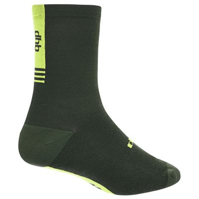 Chaussettes dhb Aeron Mid Weight Merino - Green-Fluro Yellow - S/M