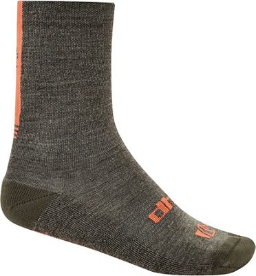 Chaussettes dhb Aeron Mid Weight Merino - Green-Orange, Green-Orange