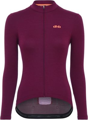 Maillot à manches longues dhb Classic Merino Femme - Raspberry/Coral - UK 14, Raspberry/Coral