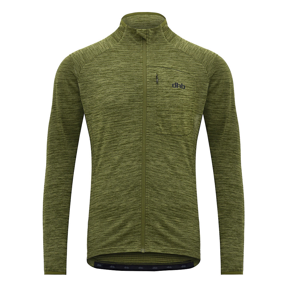 Maillot VTT à manches longues dhb Trail Thermal Zip - Khaki, Khaki