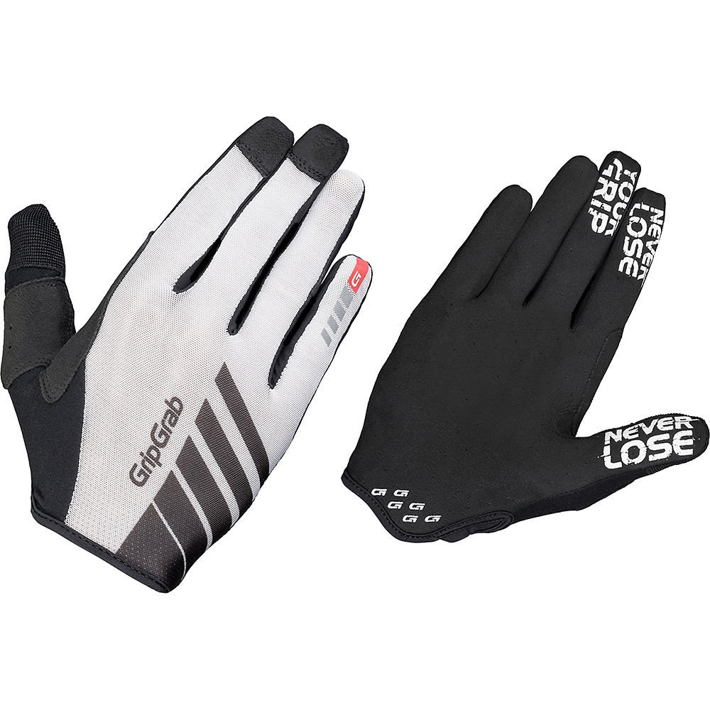 Gants route/XC GripGrab Racing long doigts - Noir - blanc, Noir - blanc